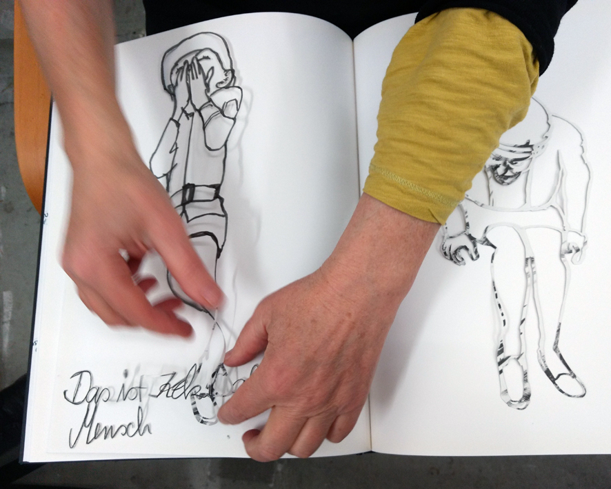 Zwischenbericht mit schwebender Zeichnung zu Jenni Tietzes Keki-Projekt